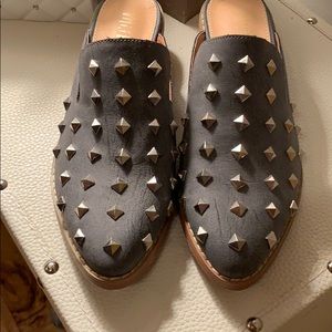 Genuine Leather studded mules
